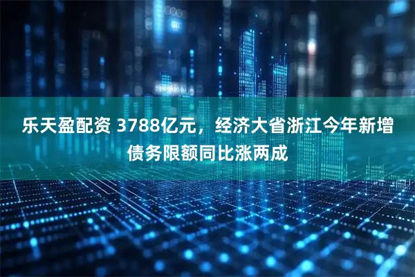 乐天盈配资 3788亿元，经济大省浙江今年新增债务限额同比涨两成